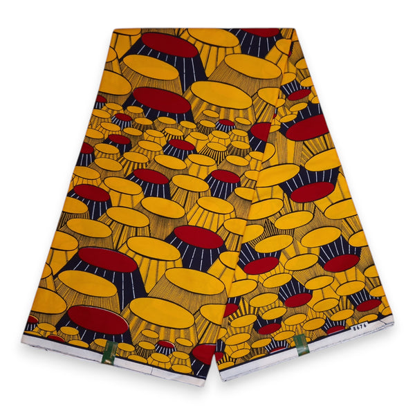 VLISCO Hollandais Wax print fabric - Yellow Oche Eze / King's