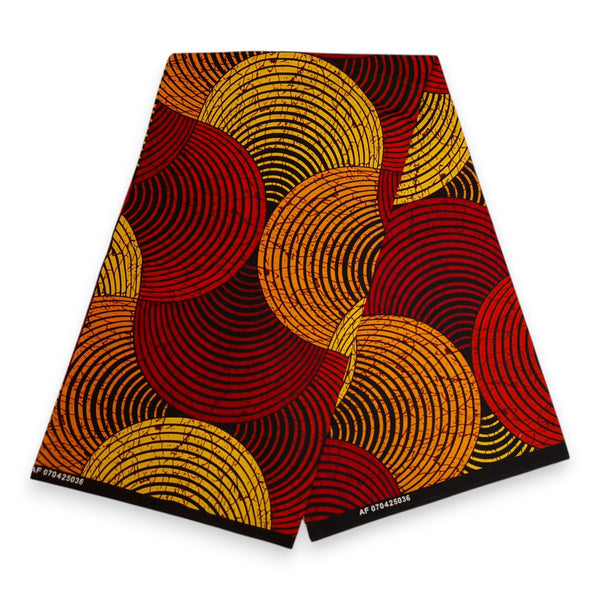 Bucket hat / Fisherman hat with African print - Red & Yellow Concentric Circle Design - Kids & Adults sizes (Unisex)