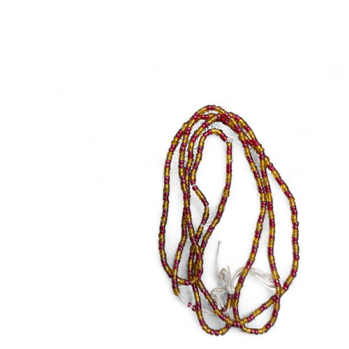 (Important: please read) Waist Beads / African Hip Chain - Red / Gold (Traditional non-elastic string)