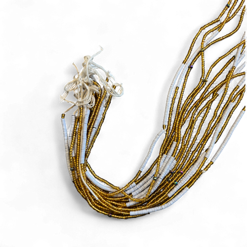 (Important: please read) Waist Beads / African Hip Chain - White X (Traditional non-elastic string)