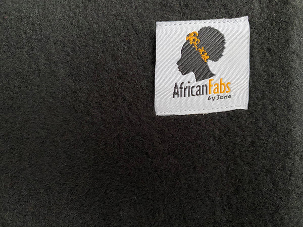 African print Winter scarf for Adults Unisex - Kente Mud Black / orange