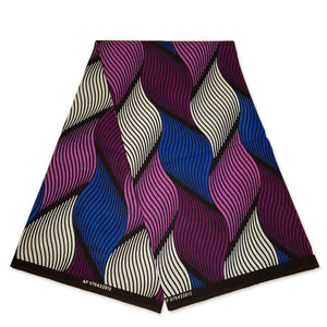 African print fabric - Purple Swirl - 100% cotton