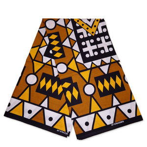 African print fabric - Mustard Yellow Samakaka / Samacaca (Angola) - 100% cotton