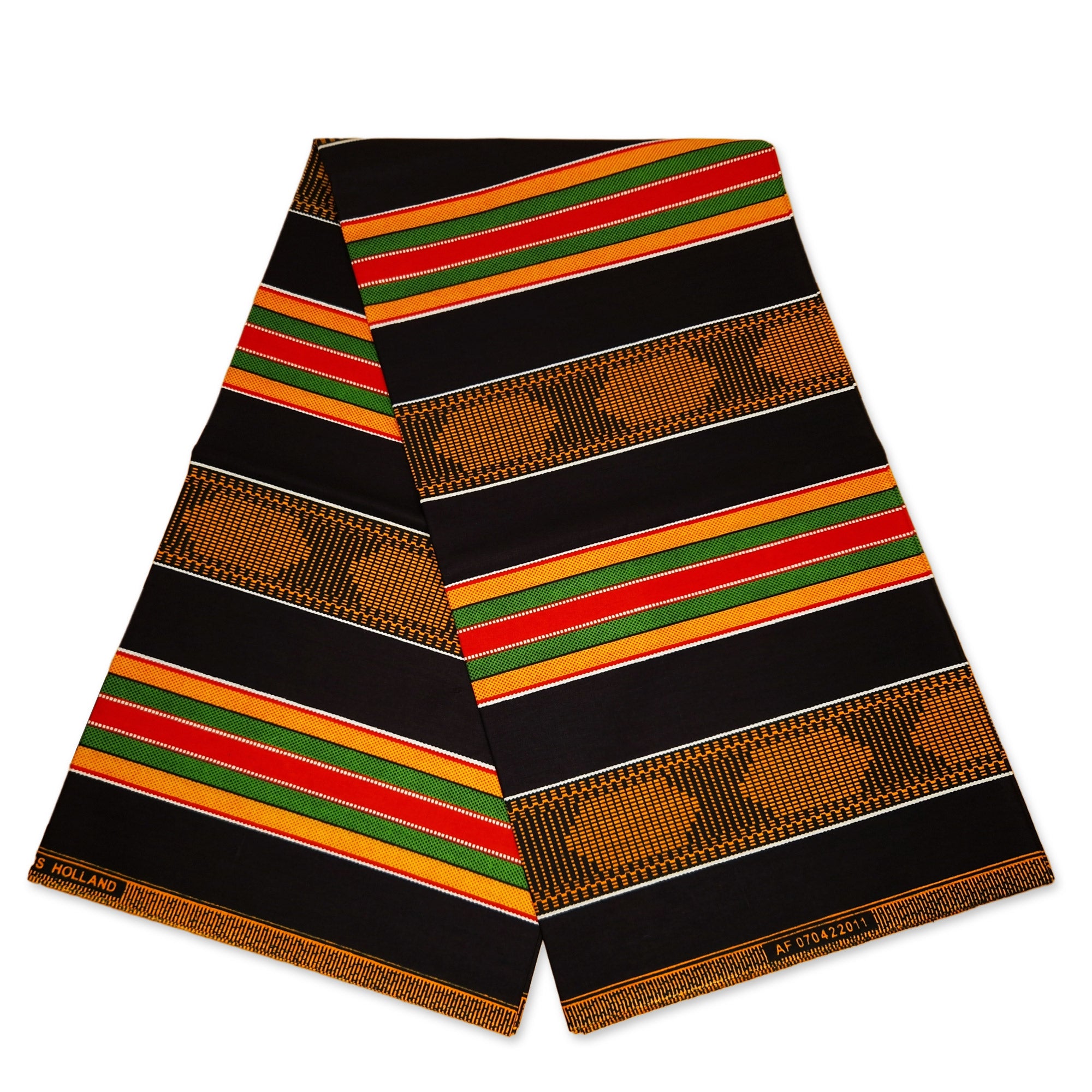 African Black / Pan African kente print fabric KENTE Ghana wax cloth AF-4046 - 100% Cotton