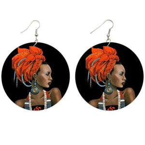 African black wooden earrings African Lady – AfricanFabs
