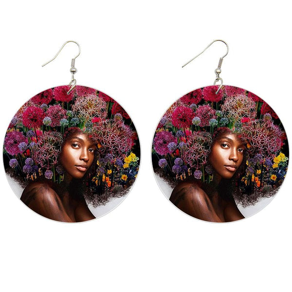 Africa inspired earrings | Afro flower girl