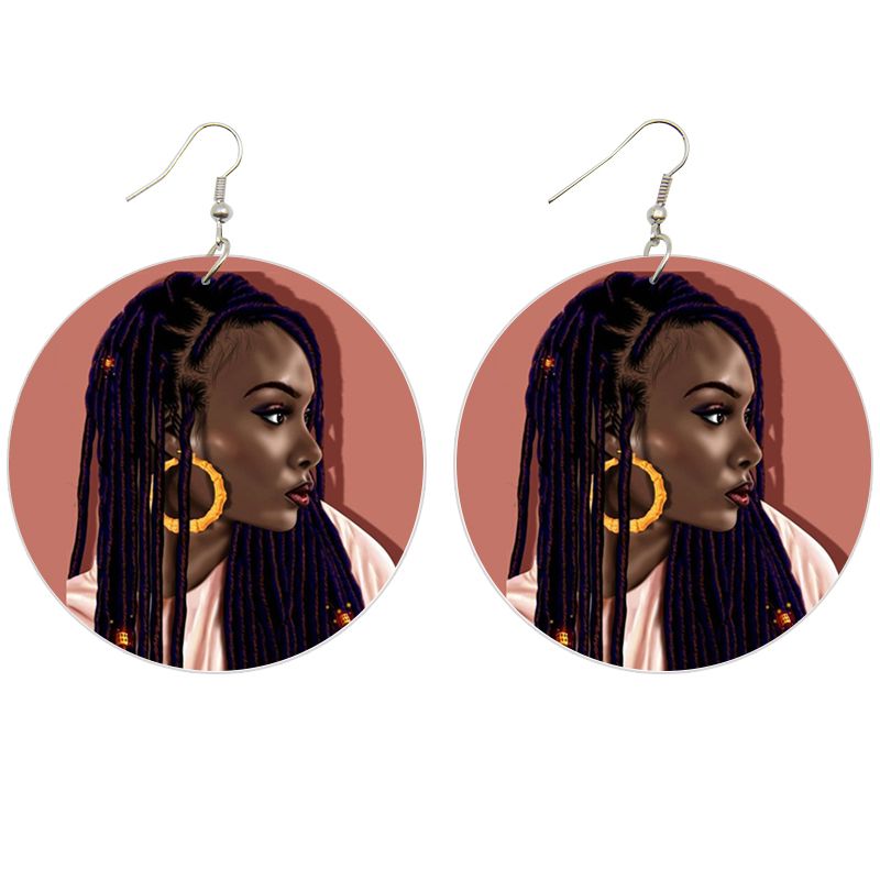 African wooden earrings | DREADLOCK LADY