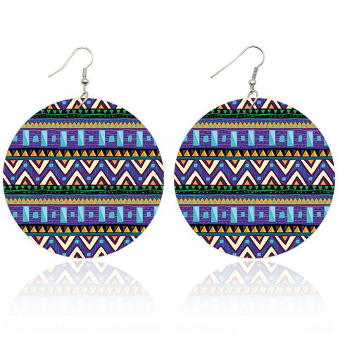 Blue / Green Tribal patterns | African inspired earrings