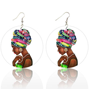 Woman with colorful turban | African inspired earrings