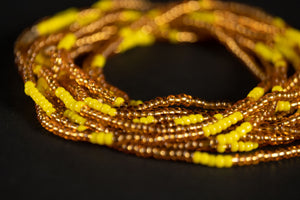 Waist Beads / African Hip Chain - ESOSA - Yellow (elastic)