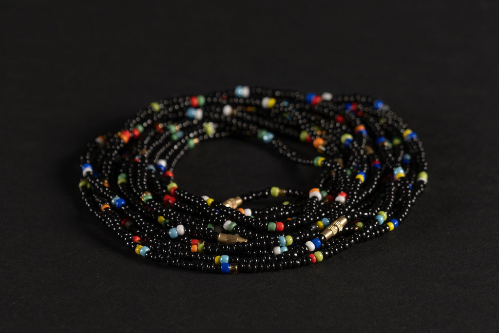 Waist Beads / African Hip Chain - ADAMAZA - Green (elastic) – AfricanFabs