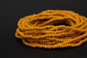 Waist Beads / African Waist Chain - AIGBE - Ochre Yellow (elastic)