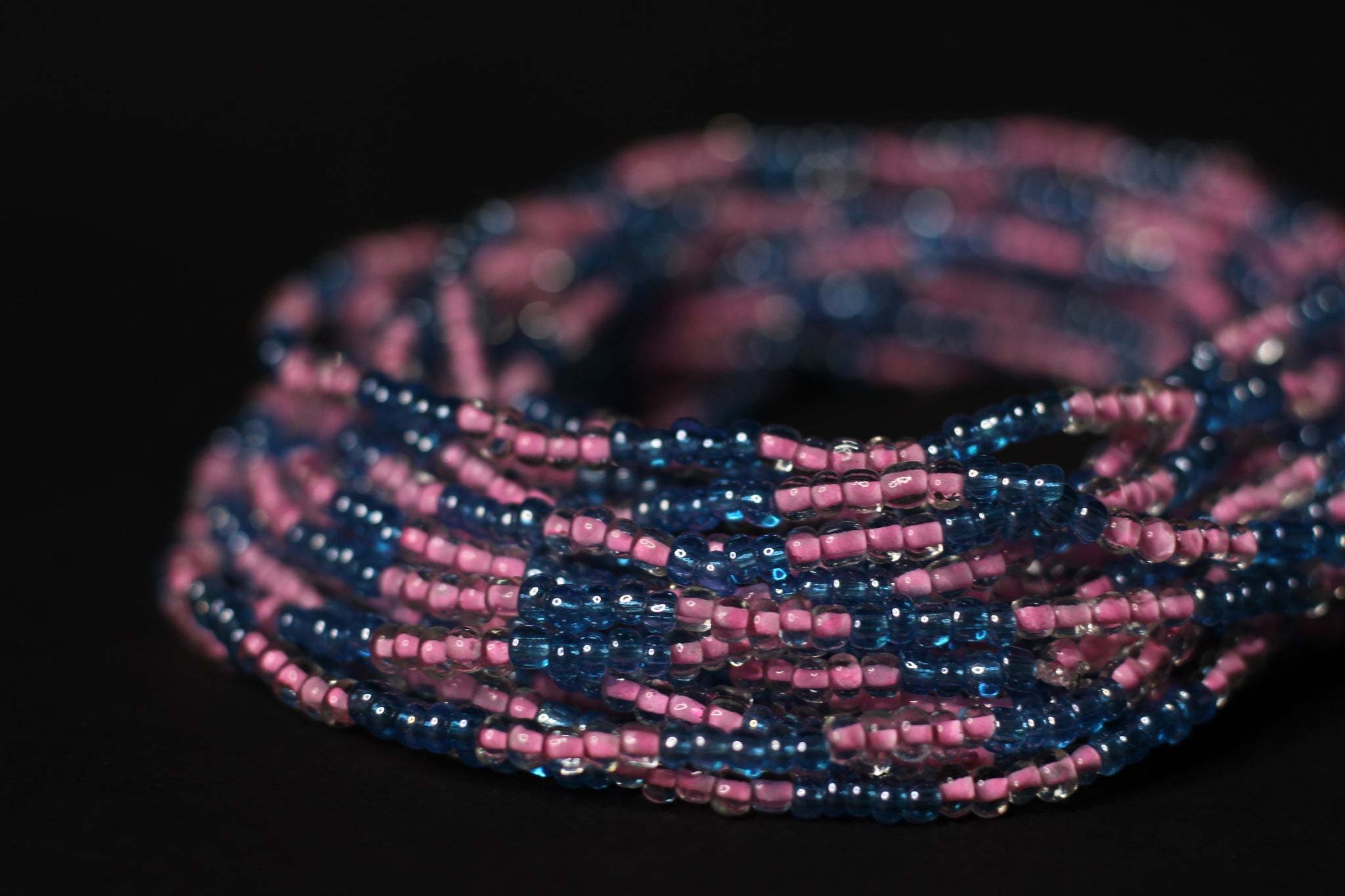 Pink and Purple Beaded Jean Chain 