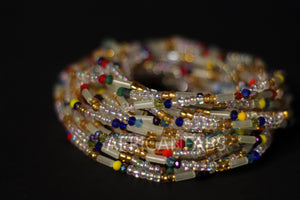Waist Beads / African Hip Chain - ESOMO - Multi color (elastic)