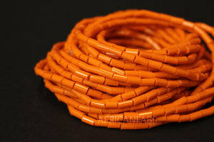 Waist Beads / African Waist Chain - EDO - Orange (elastic)