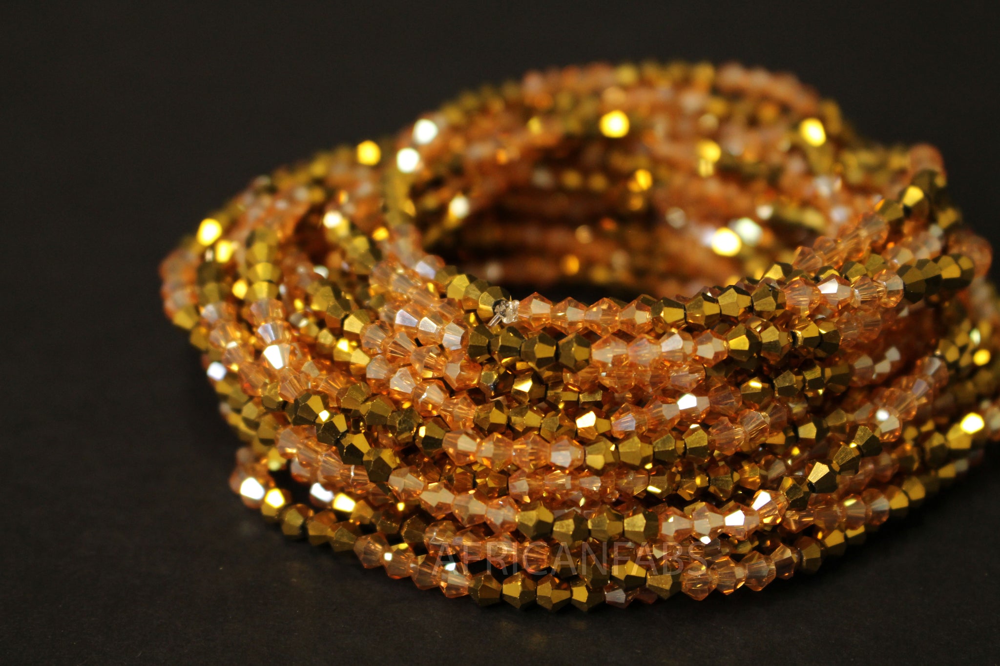 Ghana made crystal waist bead set- 5 pieces by riasjhub - Waist chain , -  Afrikrea