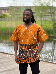 dashiki dress Mustard brown Dashiki Shirt / Dashiki Dress - African print top