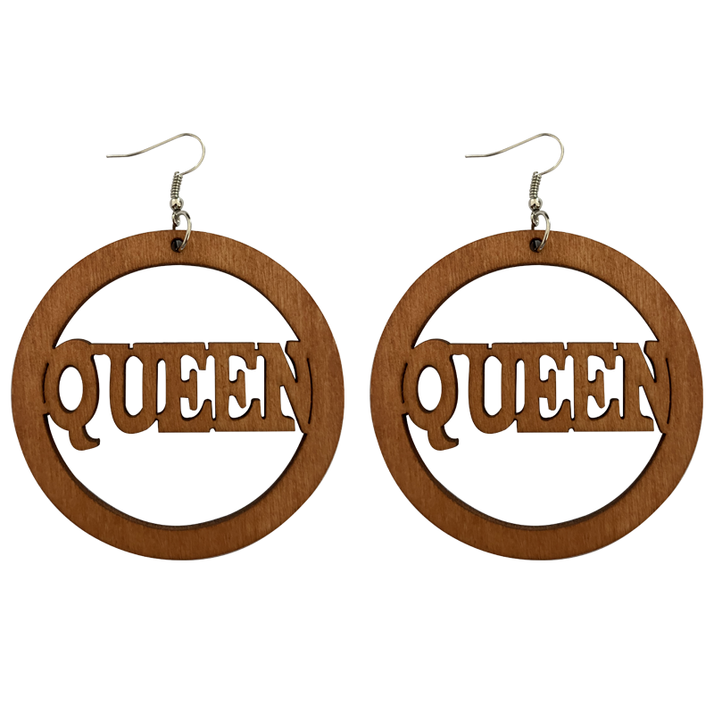 African earrings, wooden earrings | QUEEN