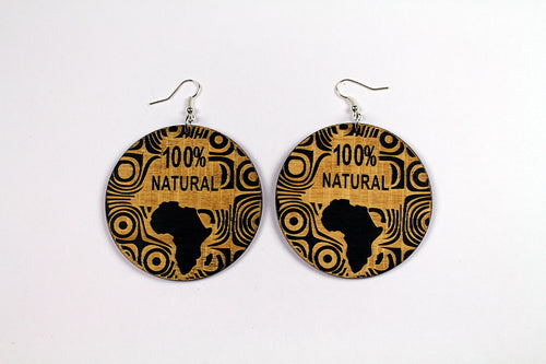 Africa inspired earrings | wood & black 100% natural