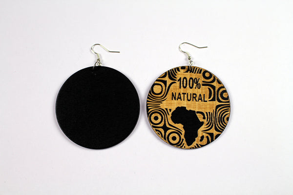 Africa inspired earrings | wood & black 100% natural