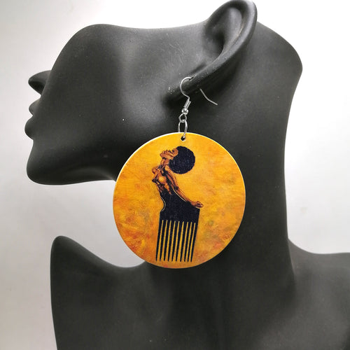 Africa inspired earrings | Afro Comb