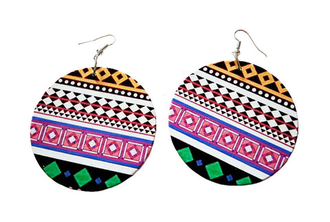 Africa inspired earrings | Pink tribal