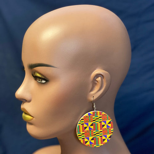 Orange / Yellow Kente print Earrings