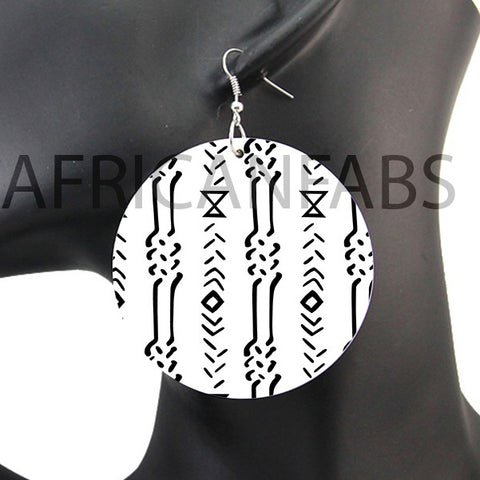 White / black mud cloth / bogolan | African inspired earrings