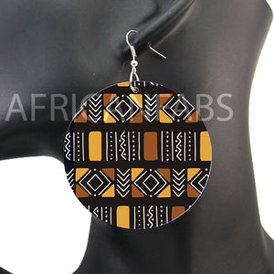 Brown / beige mud cloth / bogolan | African inspired earrings