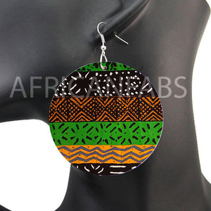 Black / green mud cloth / bogolan | African inspired earrings