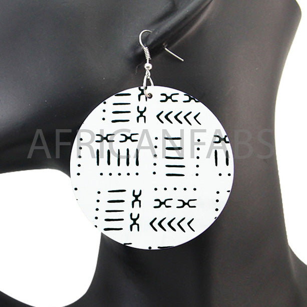 White / black mud cloth / bogolan | African inspired earrings
