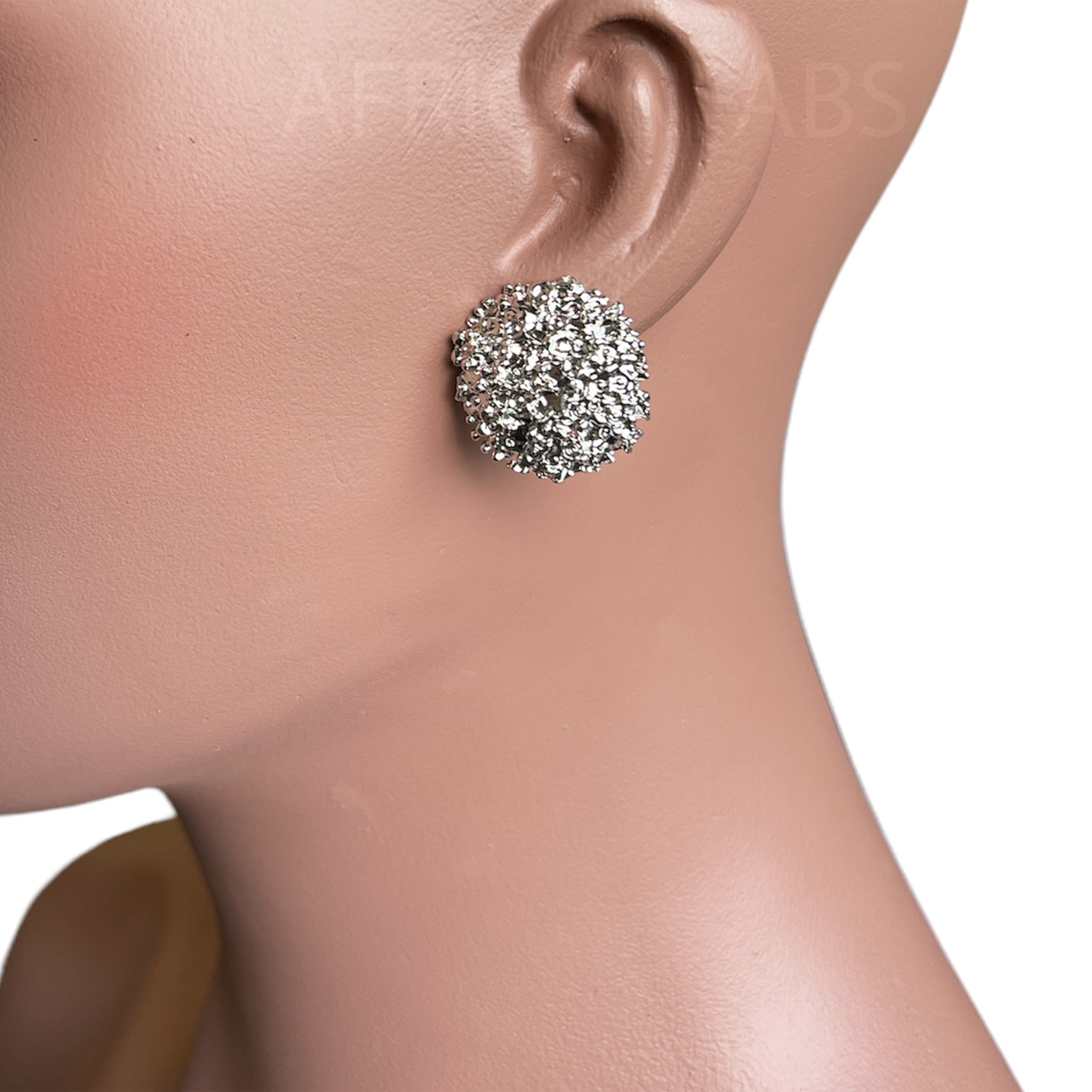 Chunky Metal Geometric Earrings / Silver
