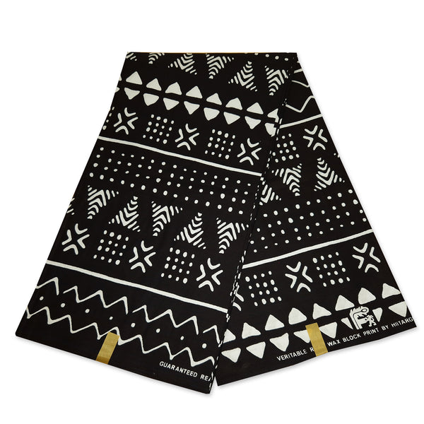 African Print Fanny Pack - Black / white bogolan - Ankara Waist Bag / Bum bag / Festival Bag with Adjustable strap