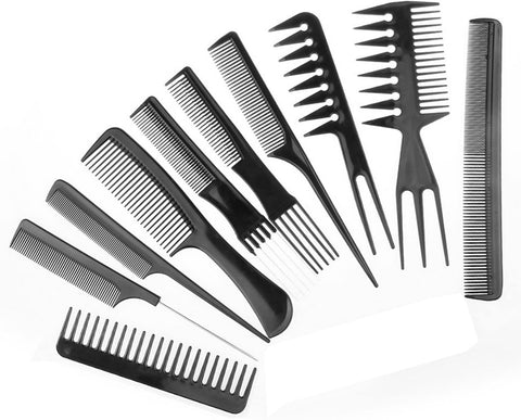 10 Piece Professional styling comb set - Hair comb set - Great for All Hair Types & Styles
