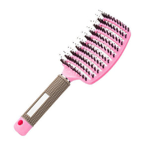 Afabs® Curved Detangler brush | Detangling brush | Comb for straight and curly hair | Pink