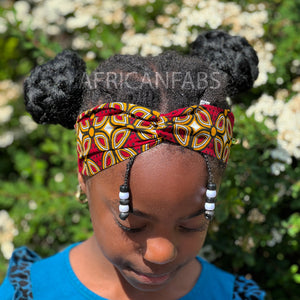 African print Headband - Kids - Hair Accessories - Red royal patterns