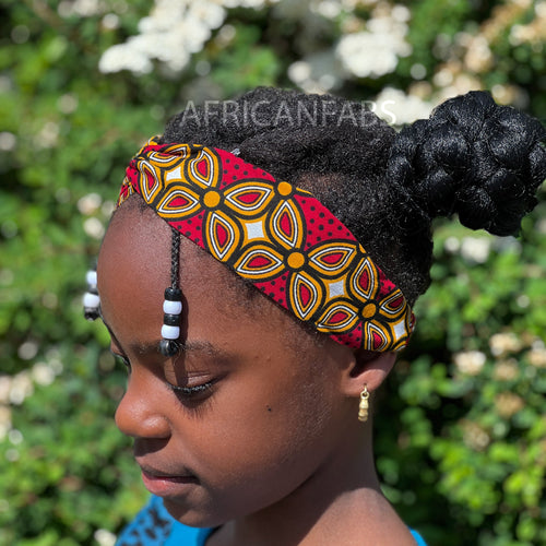 African print Headband - Kids - Hair Accessories - Red royal patterns