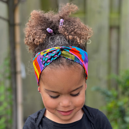 African print Headband - Kids - Hair Accessories - Multi color kente