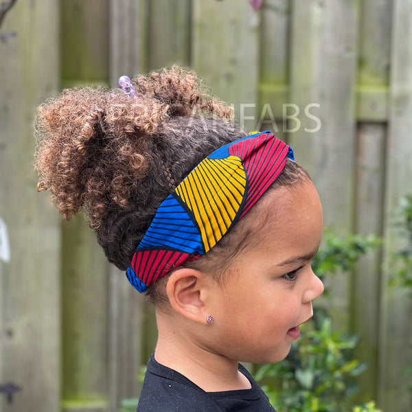 African print Headband - Kids - Hair Accessories - Blue Santana VLISCO