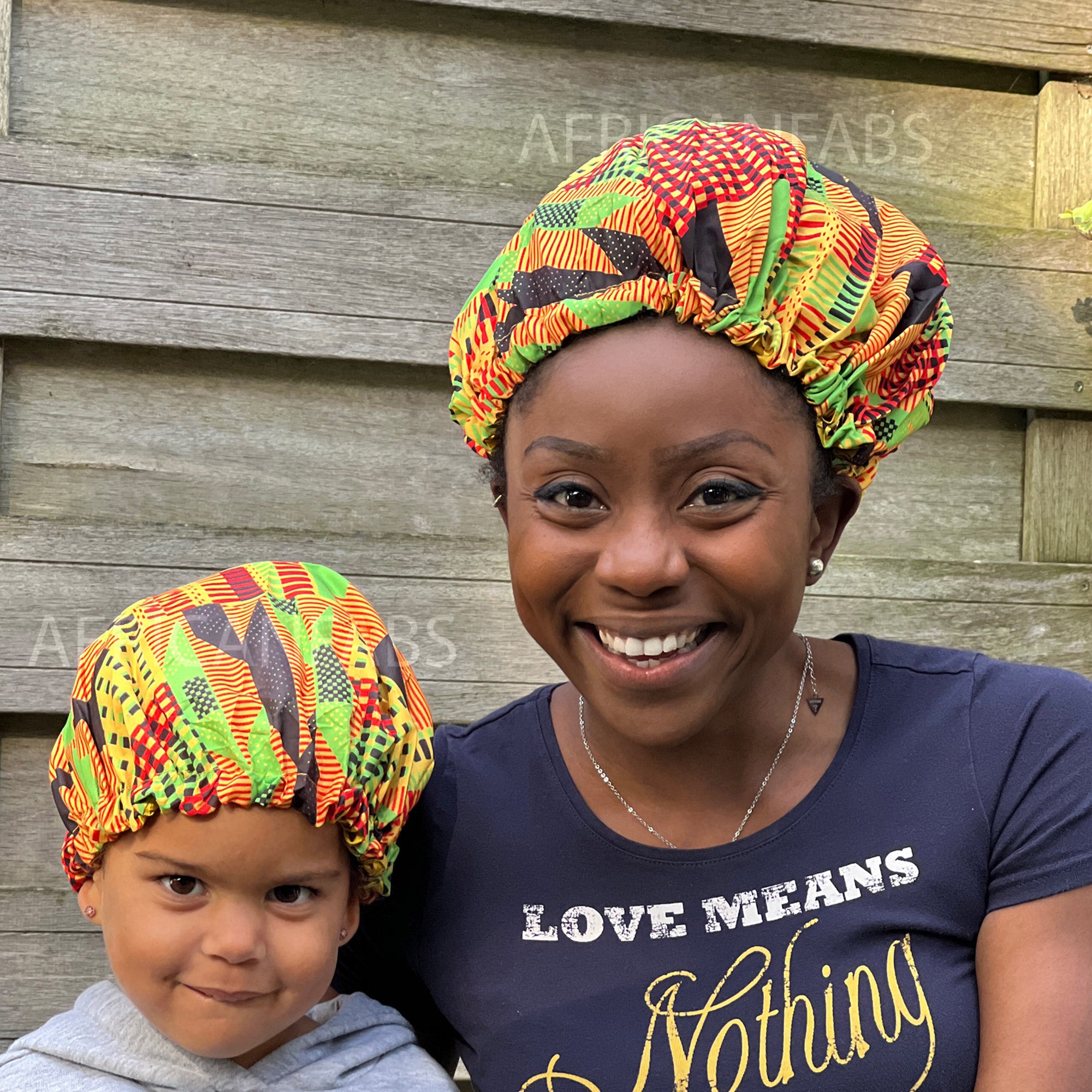 African Print Mommy And Me Bonnet Set