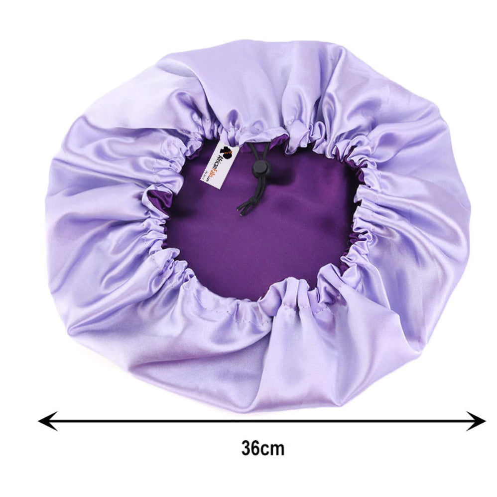 Purple Satin Hair Bonnet ( Adjustable & Reversable Satin  display picture 1