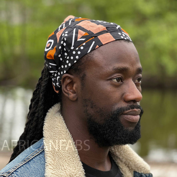 African print Headband - Unisex Adults - Hair Accessories - Peach bogolan