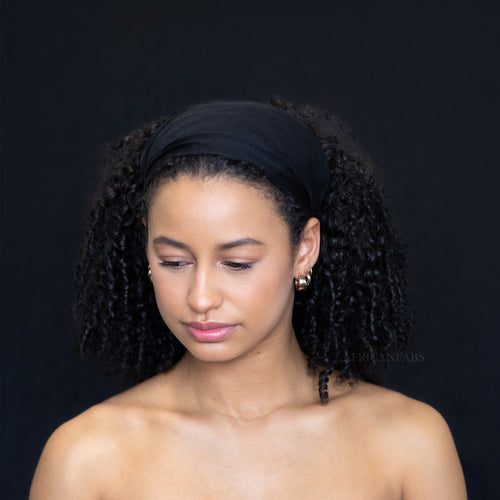 Black Hairband / Headband - Stretch Fabric - Yoga / Sports / Casual - Unisex Adults