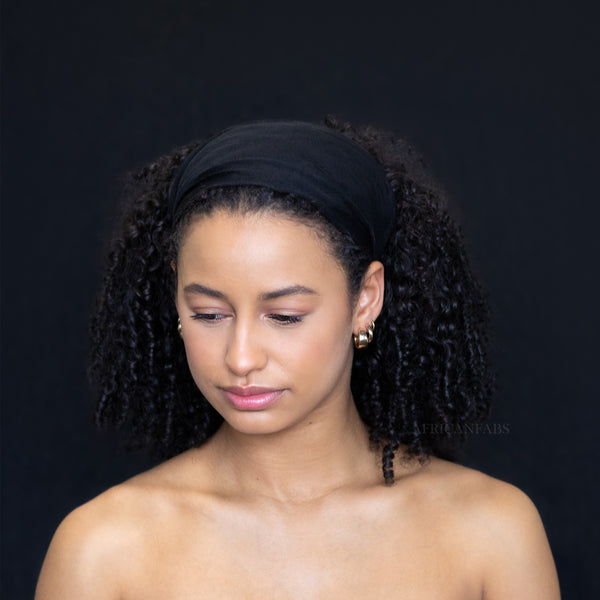 Black Hairband / Headband - Stretch Fabric - Yoga / Sports / Casual - Unisex Adults