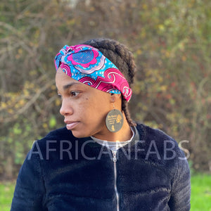 Databasen fly tilbage African print Headband - Adults - Hair Accessories - Blue / Pink –  AfricanFabs