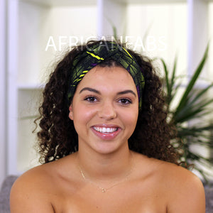 African print Headband - Adults - Hair Accessories - Green  / purple VLISCO