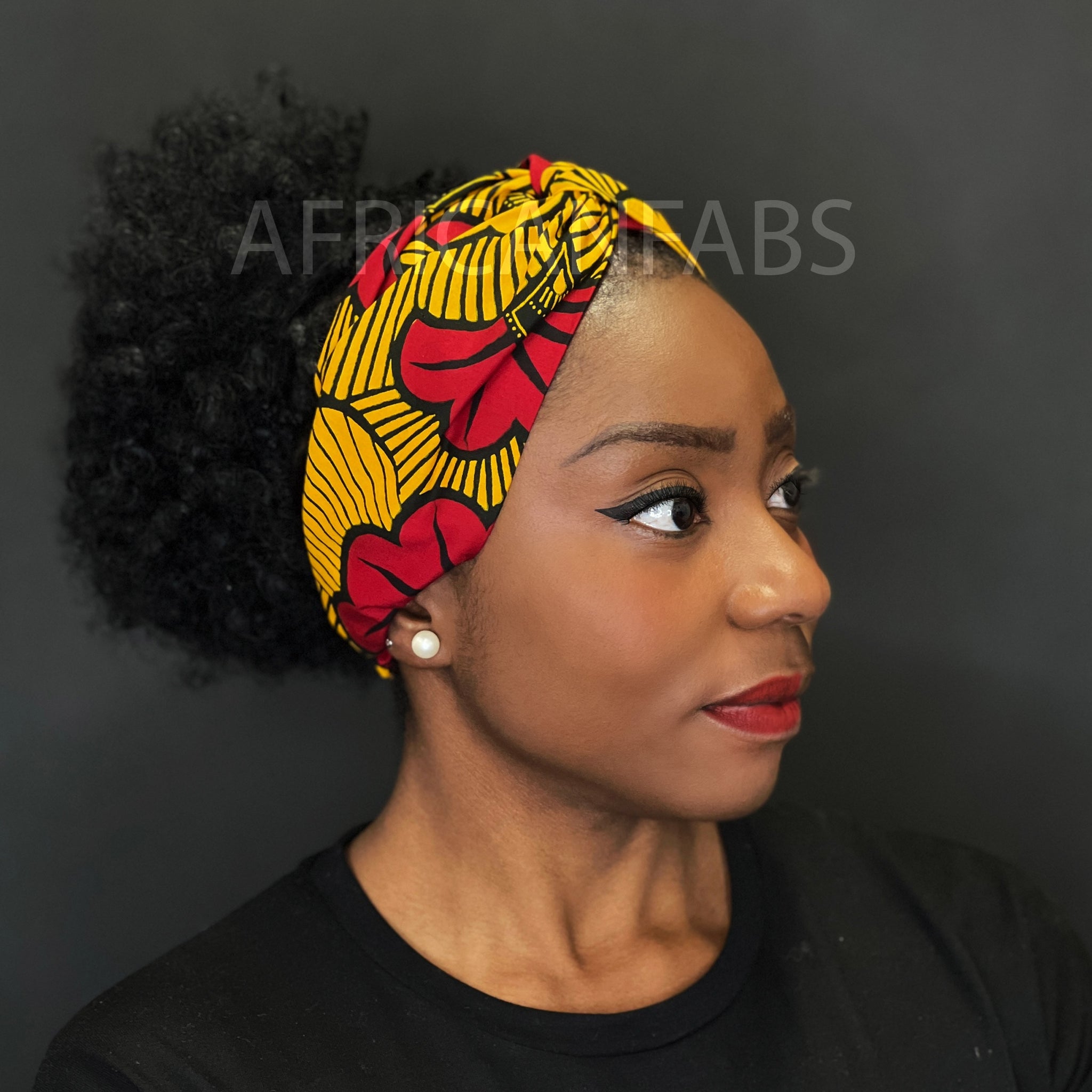 African print Headband - Adults - Hair Accessories - Dark yellow wedding flower VLISCO