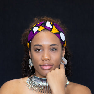 African print Headband - Adults - Hair Accessories - Purple Yellow Samakaka