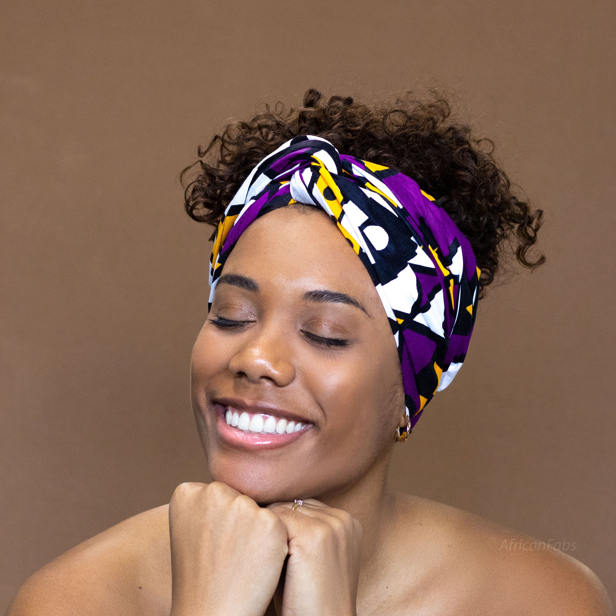 African Purple / Yellow Samakaka headwrap