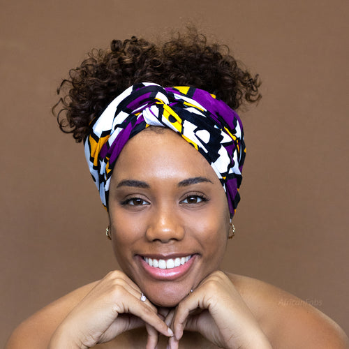 African Purple / Yellow Samakaka headwrap